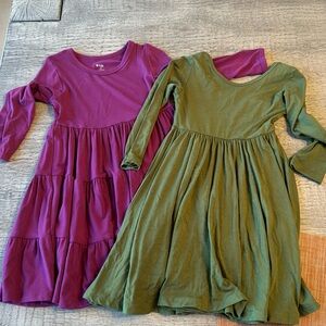 Kyte BABY Purple and Green Kids Dresses